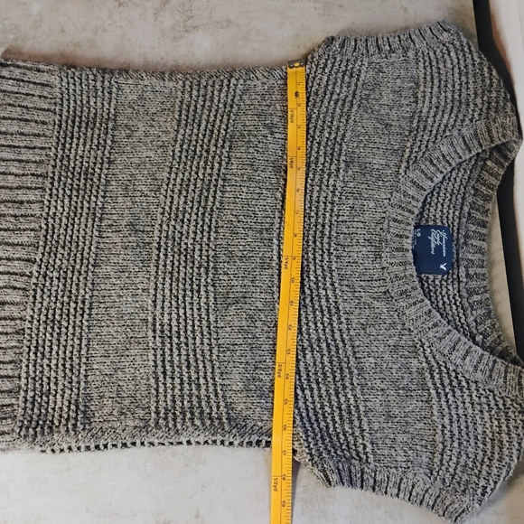 American Eagle Mohair Wool Blend Y2K Sweater Top Womens Large Gray Bella Swan - Picture 9 of 10